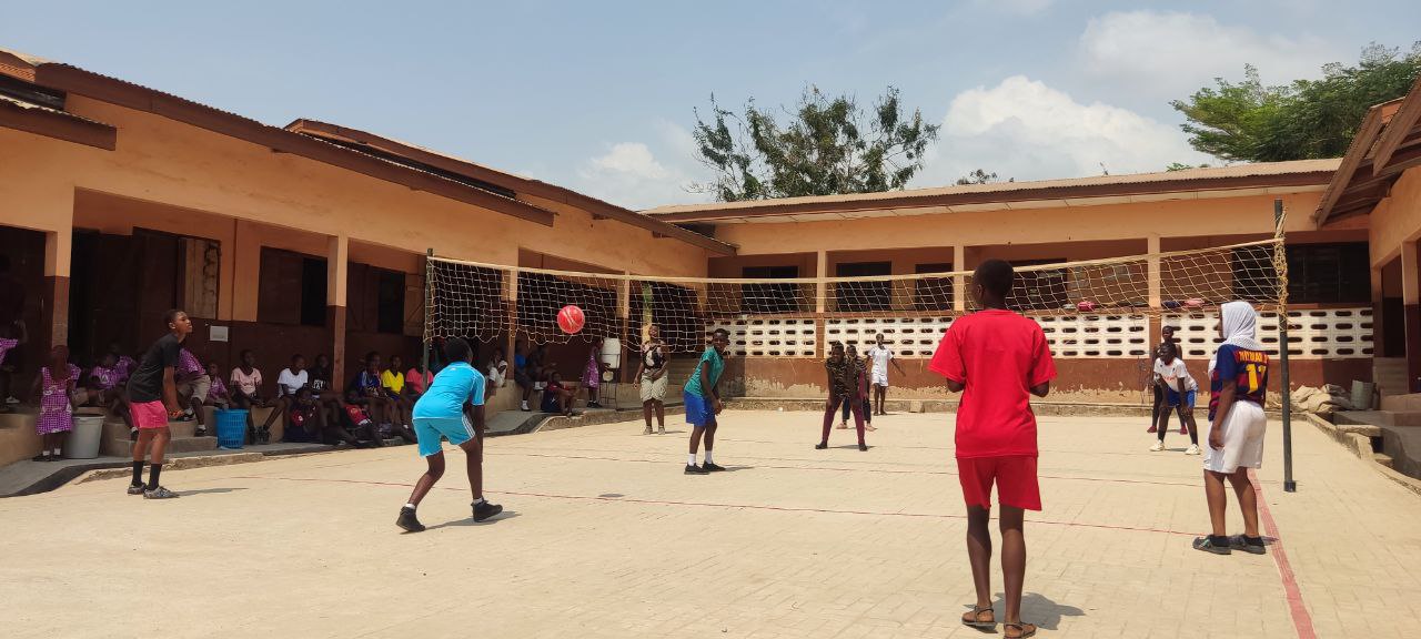 Graduating students throwing caps